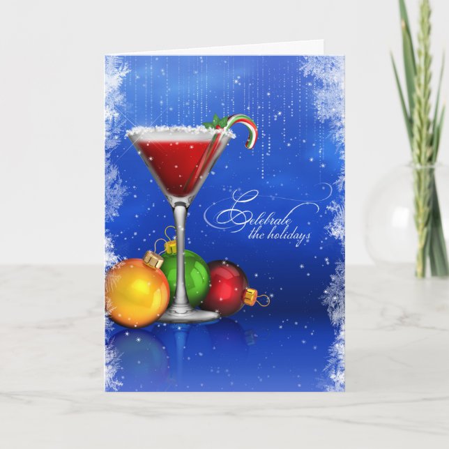 Cocktailpartyet firar helgdagar helgkort (Framsida)