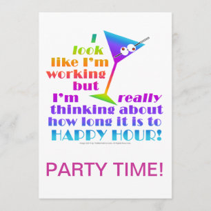 Cocktailpartyinbjudan - hur Long till den lyckliga Inbjudningar