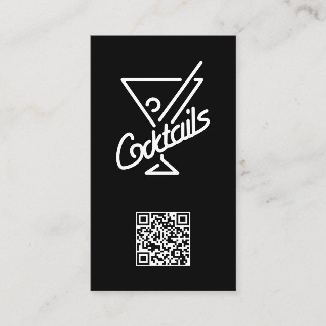 Cocktails/Bartender/QR-streckkod Visitkort (Framsida)