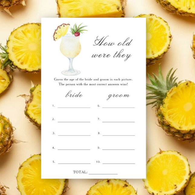 Cocktails bröllopsdusch - Hur gamla var de spel (Skapare uppladdad)