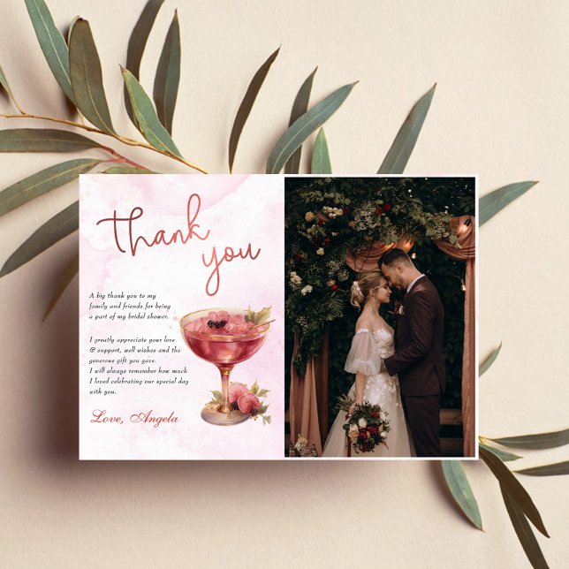 Cocktails Brunch & Bubbly Bröllopsfest Foto Tack Kort (Skapare uppladdad)
