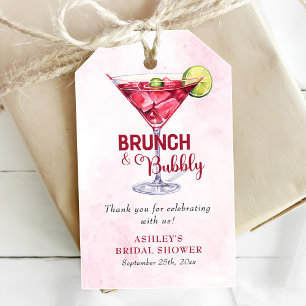 Cocktails Brunch & Bubbly Bröllopsfest Presentetikett