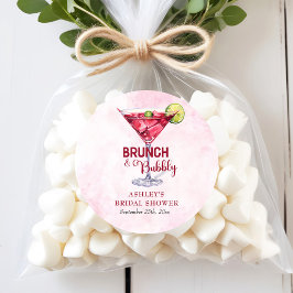 Cocktails Brunch & Bubbly Bröllopsfest  Runt Klistermärke