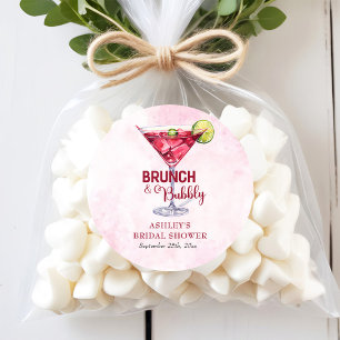 Cocktails Brunch & Bubbly Bröllopsfest  Runt Klistermärke