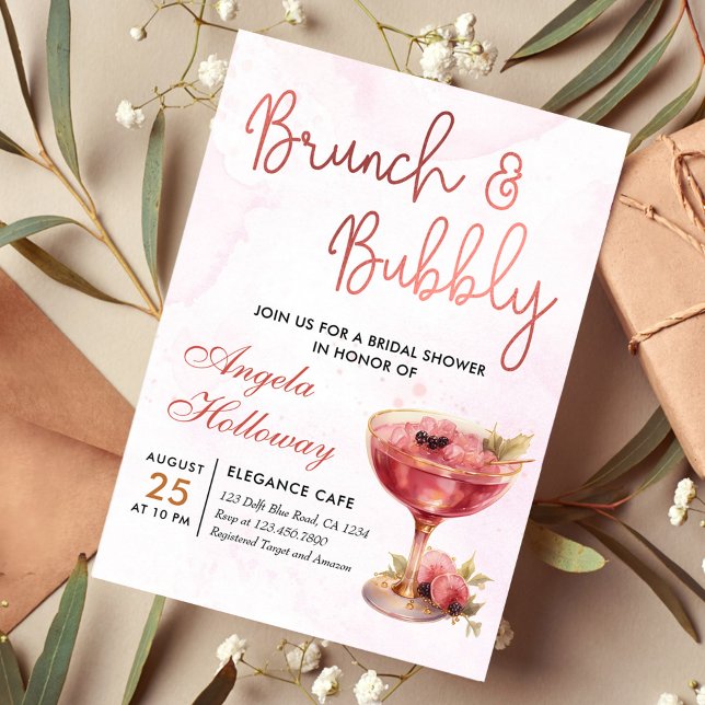 Cocktails Brunch & Bubly Möhippa Inbjudningar (Skapare uppladdad)