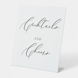 Cocktails & Cheers Wedding Sign Minimalist Elegant