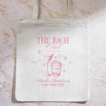 Cocktails Club Bachelorette Bridesmaids Party Pink Tygkasse<br><div class="desc">Celebrate your bachelorette party with this personalized tote bag featuring a vintage retro cocktails theme in pink. Perfect for bridesmaids gifts,  bride squad favors,  or bridal showers. Customize with names or dates for a unique touch. Durable,  reusable,  and stylish for carrying party essentials or as keepsakes.</div>