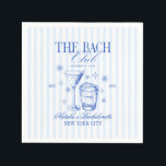 Cocktails Club Bachelorette Party Blue Pappersservett<br><div class="desc">Add a fun touch to your bachelorette party with these personalized paper napkins featuring a vintage retro cocktails theme in blue. Perfect for bridal showers,  bridesmaids brunches,  or beach bachelorette parties. Customize with names or dates for a unique detail guests will love.</div>