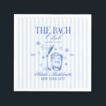 Cocktails Club Bachelorette Party Blue Pappersservett<br><div class="desc">Add a fun touch to your bachelorette party with these personalized paper napkins featuring a vintage retro cocktails theme in blue. Perfect for bridal showers,  bridesmaids brunches,  or beach bachelorette parties. Customize with names or dates for a unique detail guests will love.</div>