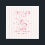 Cocktails Club Bachelorette Party Pink Pappersservett<br><div class="desc">Add a fun touch to your bachelorette party with these personalized paper napkins featuring a vintage retro cocktails theme in blue. Perfect for bridal showers,  bridesmaids brunches,  or beach bachelorette parties. Customize with names or dates for a unique detail guests will love.</div>