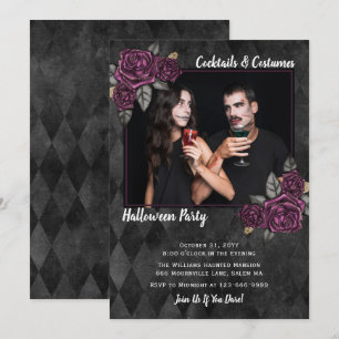 Cocktails Costumes Gothic Ro Photo Halloween Inbjudningar