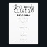 Cocktails Doodle Sketch Modern ANPASSNINGSBAR Drin Meny<br><div class="desc">Använda de här roligtarna med visuella menykort för bröllop, förlovningsfest, möhippa eller annan händelse. Hand plockade av mig för dig. Helt redigerbart, lägg till din egen text eller bakgrund färg. Klicka på "anpassa" om du vill redigera texten och "redigera design" om du vill ändra typsnitt, färg och lägga till text....</div>