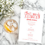 Cocktails Doodle Sketch Modern ANPASSNINGSBAR Drin Meny<br><div class="desc">Använda de här roligtarna med visuella menykort för bröllop, förlovningsfest, möhippa eller annan händelse. Hand plockade av mig för dig. Helt redigerbart, lägg till din egen text eller bakgrund färg. Klicka på "anpassa" om du vill redigera texten och "redigera design" om du vill ändra typsnitt, färg och lägga till text....</div>
