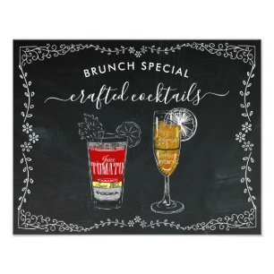 Cocktails Drink Chalkboard-signatur Fototryck