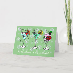 Cocktails firar jul helgkort