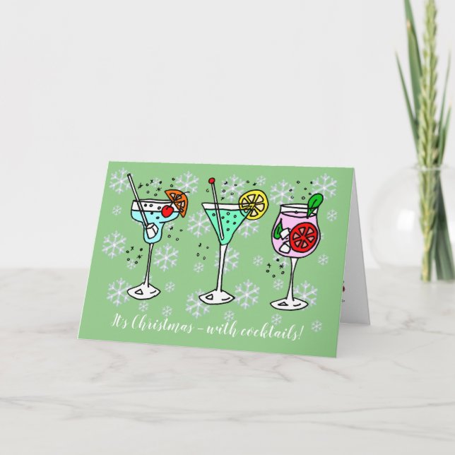 Cocktails firar jul helgkort (Framsida)