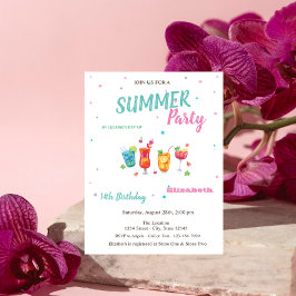 Cocktails Frukter Sommar Födelsedag Inbjudningar