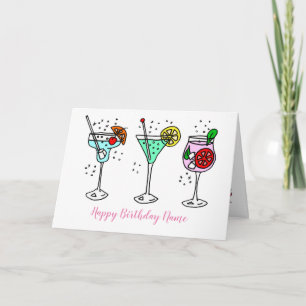 Cocktails Grattis på födelsedagen Kort