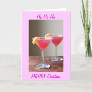 COCKTAILS/HO HO HO CHEERFUL CHRISTMAS HELGKORT