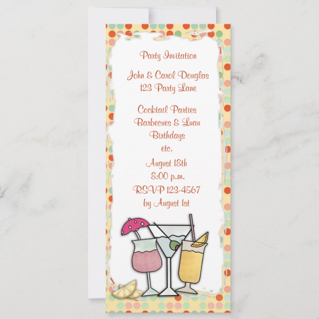 Cocktails-inbjudan Inbjudningar (Framsida)