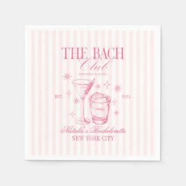 Cocktails Klubb Bachelorette Party Rosa Pappersservett