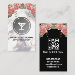 Cocktails Martini Grått Logotyp   Marble och Ro Visitkort
