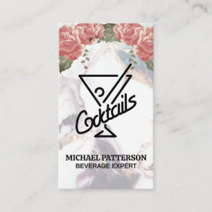 Cocktails Martini Logotyp Marble och Ro Visitkort
