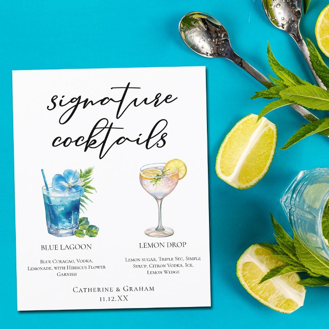 Cocktails Menu Namnteckning Bröllop (Skapare uppladdad)