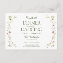 Cocktails middag Dancing Rococo blommigt Bröllop Tilläggskort