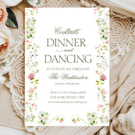 Cocktails middag Dancing Rococo blommigt Bröllop Tilläggskort