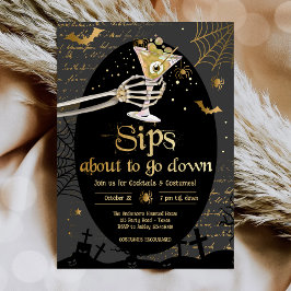 Cocktails och Costumes Brews Boos Sprit Halloween Inbjudningar