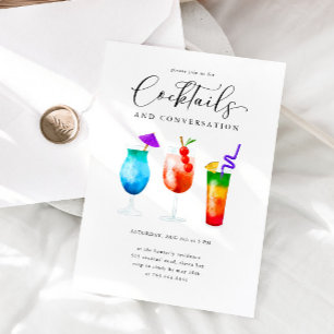 Cocktails och konversationsfest inbjudan