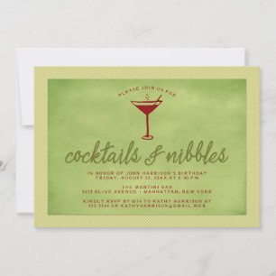 Cocktails och Nibbles Red Grönt Julfest Inbjudningar