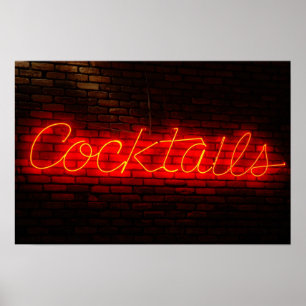 Cocktails på Brick Poster
