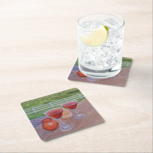 Cocktails på Mission Ranch Underlägg Papper Kvadrat