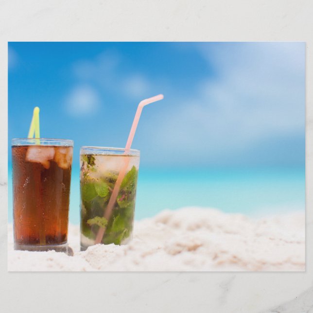 Cocktails på stranden reklamblad (Framsidan)