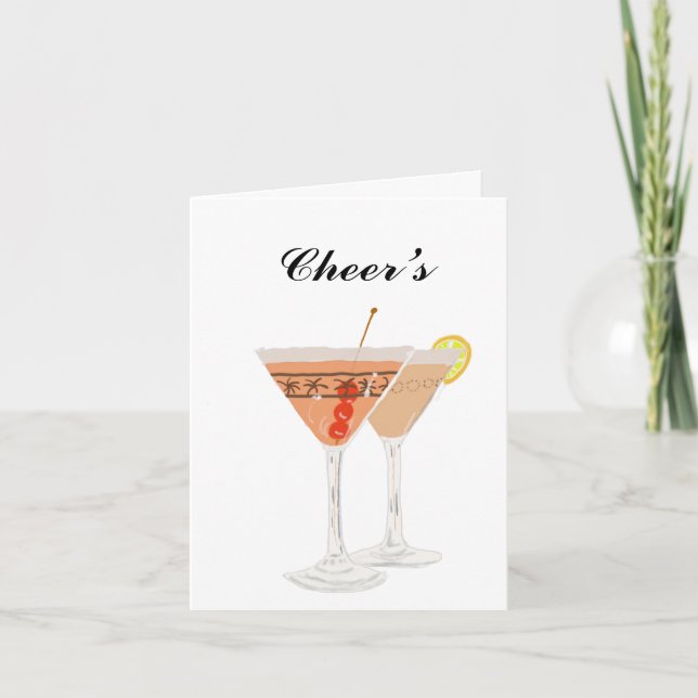 Cocktails redigerbara  kort (Framsida)