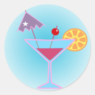 Cocktails Runt Klistermärke