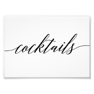Cocktails Sign EDITABLE FÄRG och STORLEK MSC Fototryck