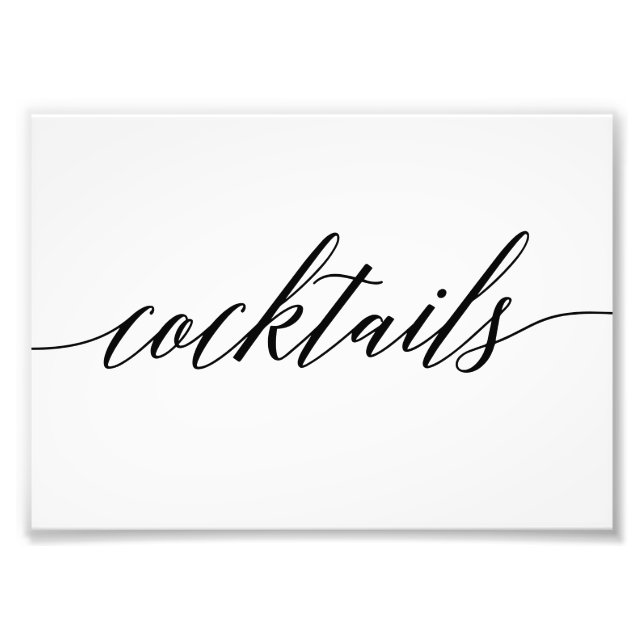 Cocktails Sign EDITABLE FÄRG och STORLEK MSC Fototryck (Framsidan)
