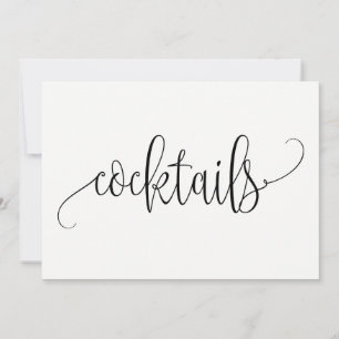 Cocktails Sign - Loely Calligraphy Inbjudningar