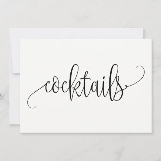 Cocktails Sign - Loely Calligraphy Inbjudningar