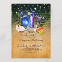 Cocktails Tropical Beach Ljus Bröllop