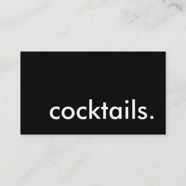 cocktails. visitkort (Framsida)