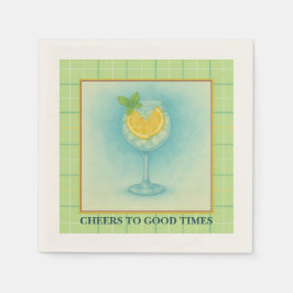Cocktailservett | Gin & Citron Sommarunderhållning Pappersservett