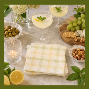 Cocktailservett Lime & Citron Rutig Gin & Toni Pappersservett