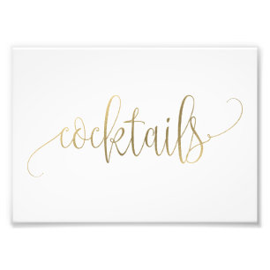 CocktailSign Välj Storlek - Faux Guld Fototryck