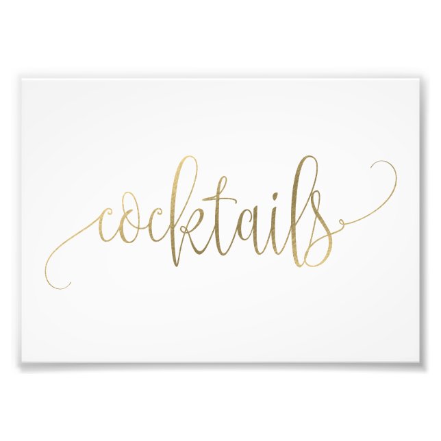 CocktailSign Välj Storlek - Faux Guld Fototryck (Framsidan)