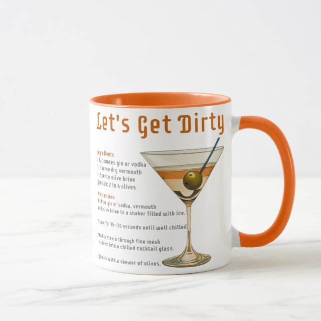 Cocktailtimme Låt oss bli smutsiga Martini Recept Mugg (Höger)