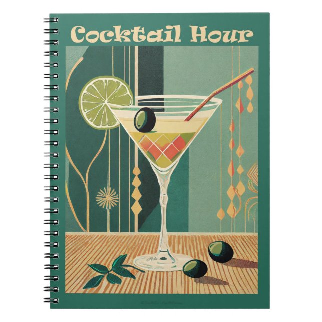 Cocktailtimme Mid Century Design Anteckningsbok (Framsidan)